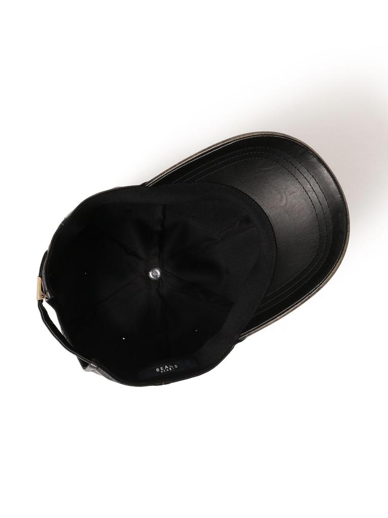 Beams Heart Men's Faux Leather Cap, Black/Free