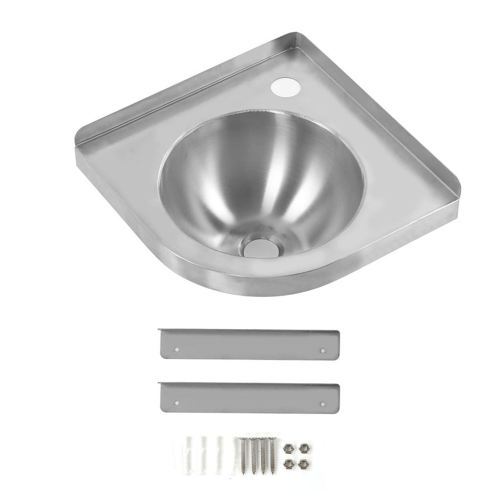 Corner Triangle Basin Sink Brushed Finish Kitchen Bathroom Hand Wash Basin Sink for Boat Caravan RV Camper