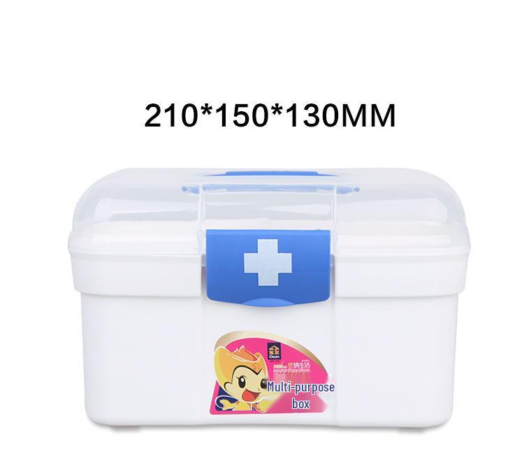 Portable Layered Medicine Storage Box with Compartments for Dormitory and Household Use