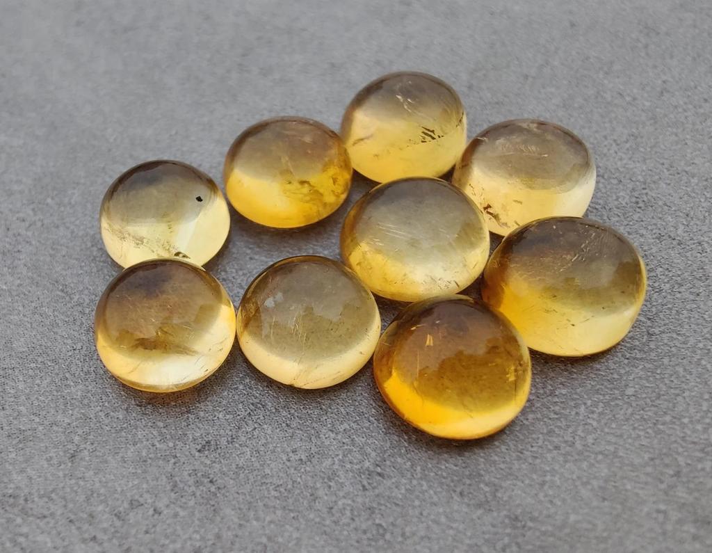 Natural Cabochon Citrine AAA+ Quality Gemstone Round Shape