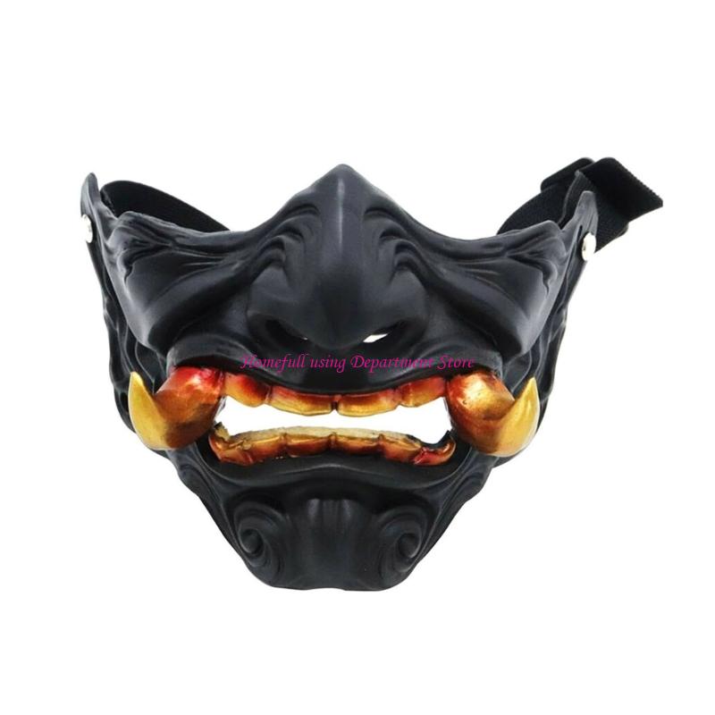 

Animes Cosplays Oni Face Covering Ventilated Design Quickly Adjustable Theatrical Property For Festivals And Themed Event золотий