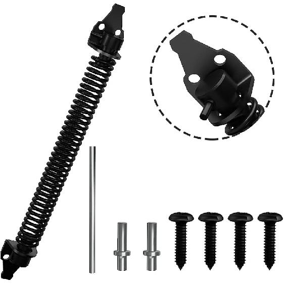 skysen 14" Fence gate Spring self Closing and Adjustable for Wooden or Vinyl Fence,Carbon Steel,Black(gate spring-14)