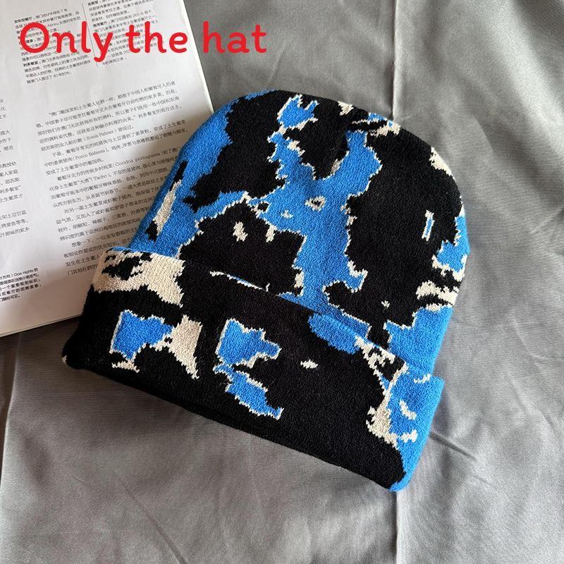 Cow Pattern Knit Cap For Winter Fashion Unisex Cozy Autumn Headwear