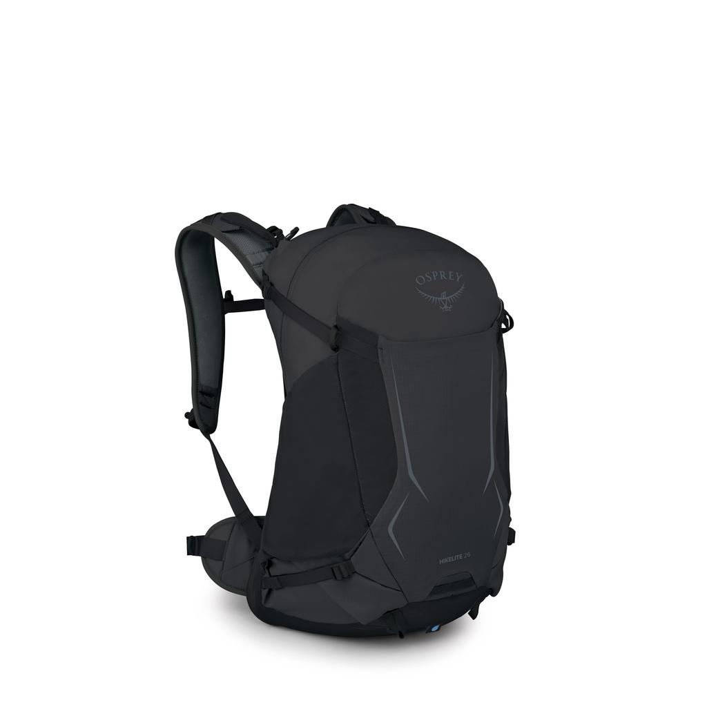 Osprey Hikelite 26L Durable Hiking Backpack Travel Daypack with Rain Raven Black - Cover, Unisex,