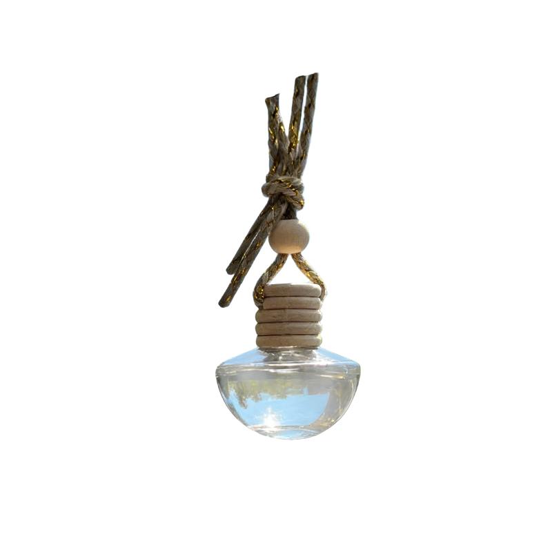 

Wooden Lid Glass Car Air Freshener Bottle,Hanging Empty Perfume Diffuser Aromatherapy Ornament for Vehicle Interior Decor