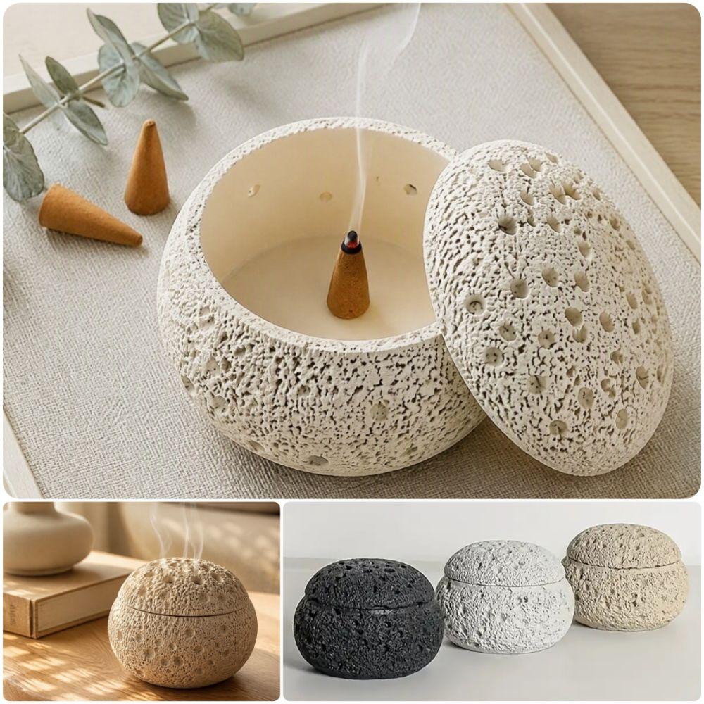 Matte Texture Incense Burner Anti-Fly Ash Lid Aromatherapy Ornament Fragrant Plate Hotel Office