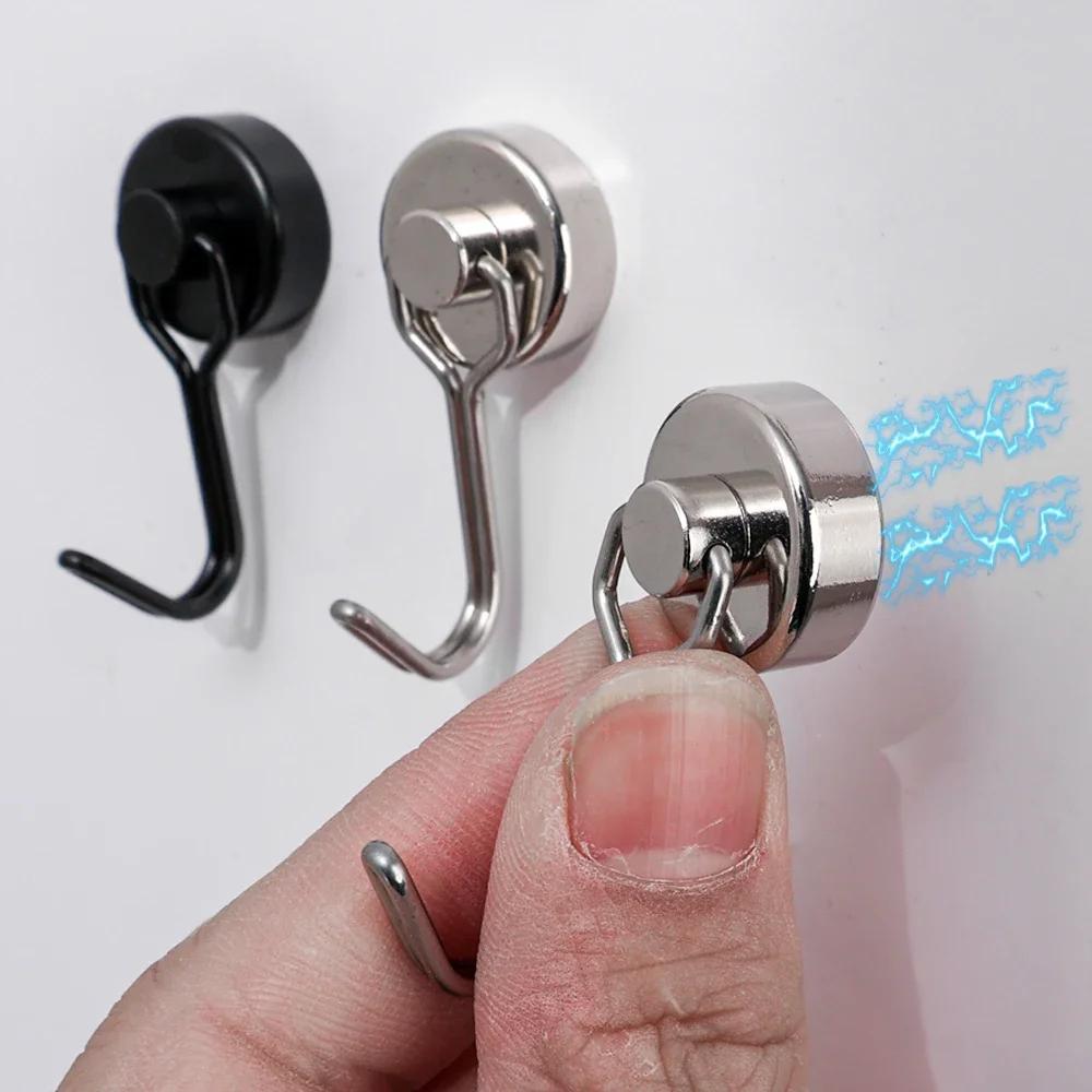 1PCS Swivel Swing Magnet Hooks Multifunctional Strong Load-Bearing Hook Home Refrigerator Locker Hanging Magnetic Organization