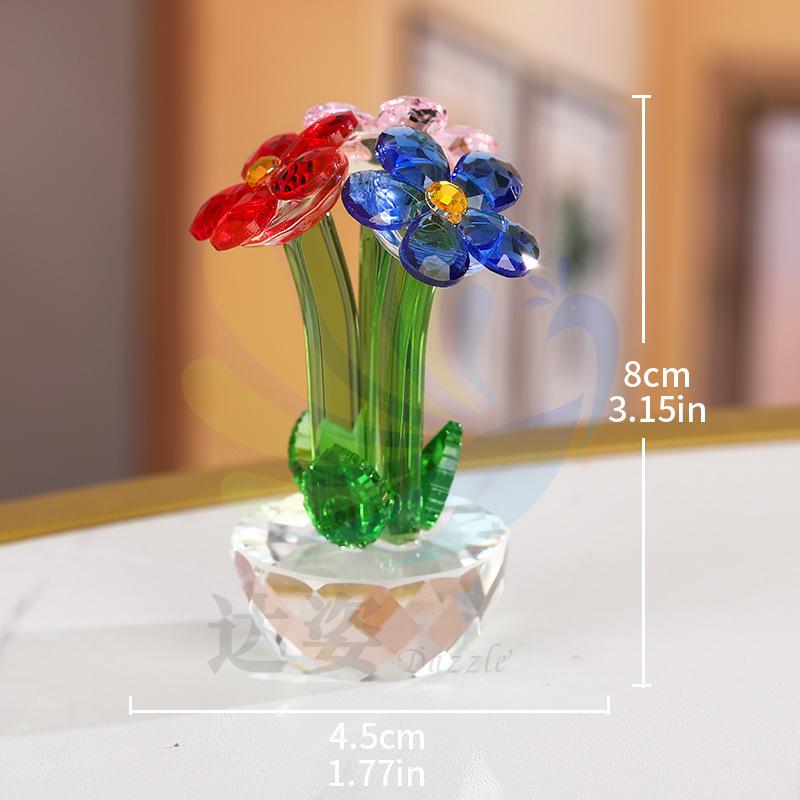 Crystal artificial flower home living room decoration ornament Nordic style lilac crystal handicraft