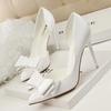 Women's Pointed Tip Bow High Heels Fashion Hollowed Out Single Shoes for Women Trend Sweet Stiletto Heels Women's Shoes Tacones