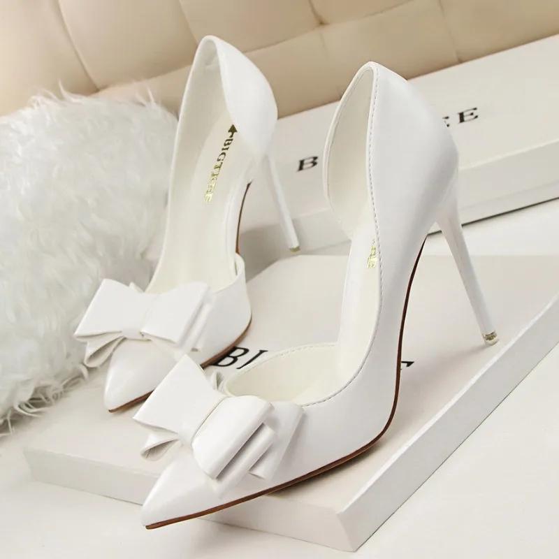 Women's Pointed Tip Bow High Heels Fashion Hollowed Out Single Shoes for Women Trend Sweet Stiletto Heels Women's Shoes Tacones