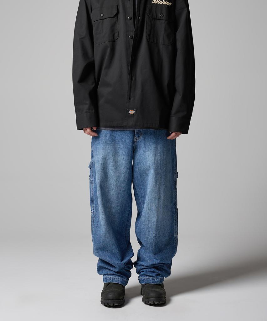 Dickies Loose Fit Carpenter Utility Denim Pants Medium Blue