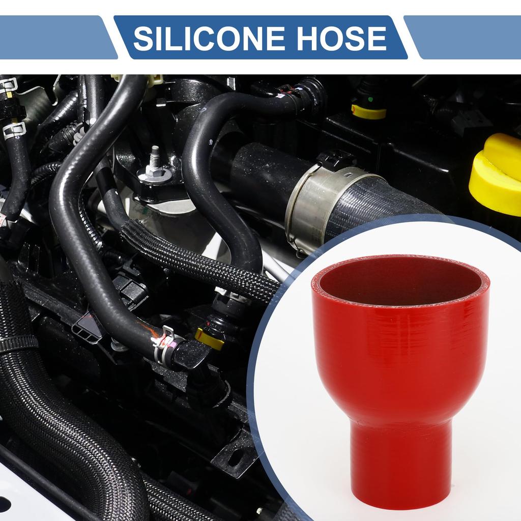 X AUTOHAUX 1 Pcs Inner Diameter 51-89mm/2.01"-3.50" Length 127mm/5.00" 0 Degree Red Silicone Hose