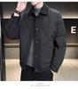 Herren Winter/Herbst Leichte Jacke im Hemdstil mit Daunenfüllung (weiße Entendaune), Neuer lockerer Schnitt, Große Größen Arbeitskleidung.