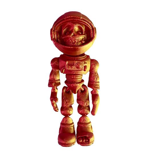 3D Printed Astronaut Skeleton Ornament Halloween Space Zombie Figurine Fidget Toy with Movable Joints Articulated Skeleton Model Decoration