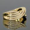 Wave Design Paved CZ New Rings for Women Luxury Gold Color Wedding Accessories Modern Fashion Female Jewelry Drop Ship