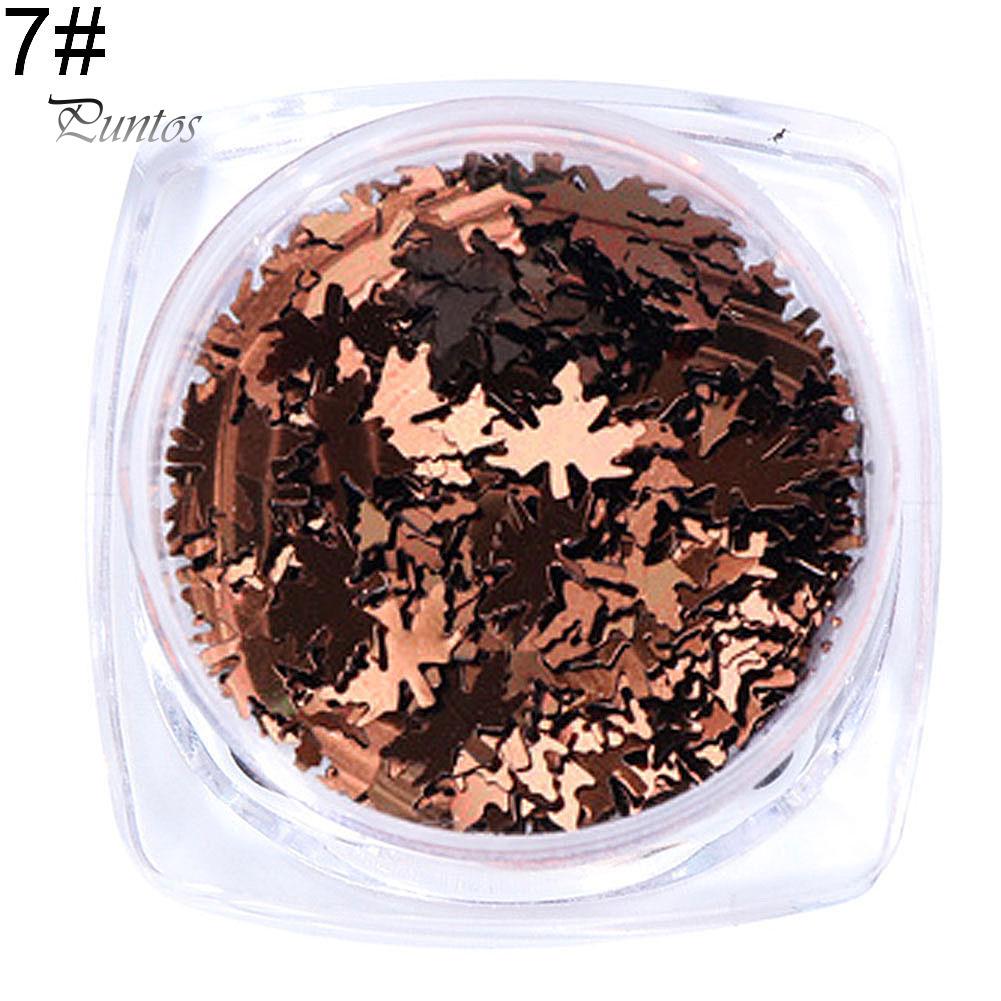 Puntos Nail Art Autumn Glitter Gradient Maple Leaf Sequins Applique Christmas Decor
