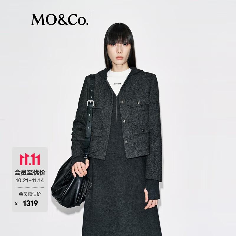 

MO&Co. Women s Hooded 100% Wool Sweater L/170