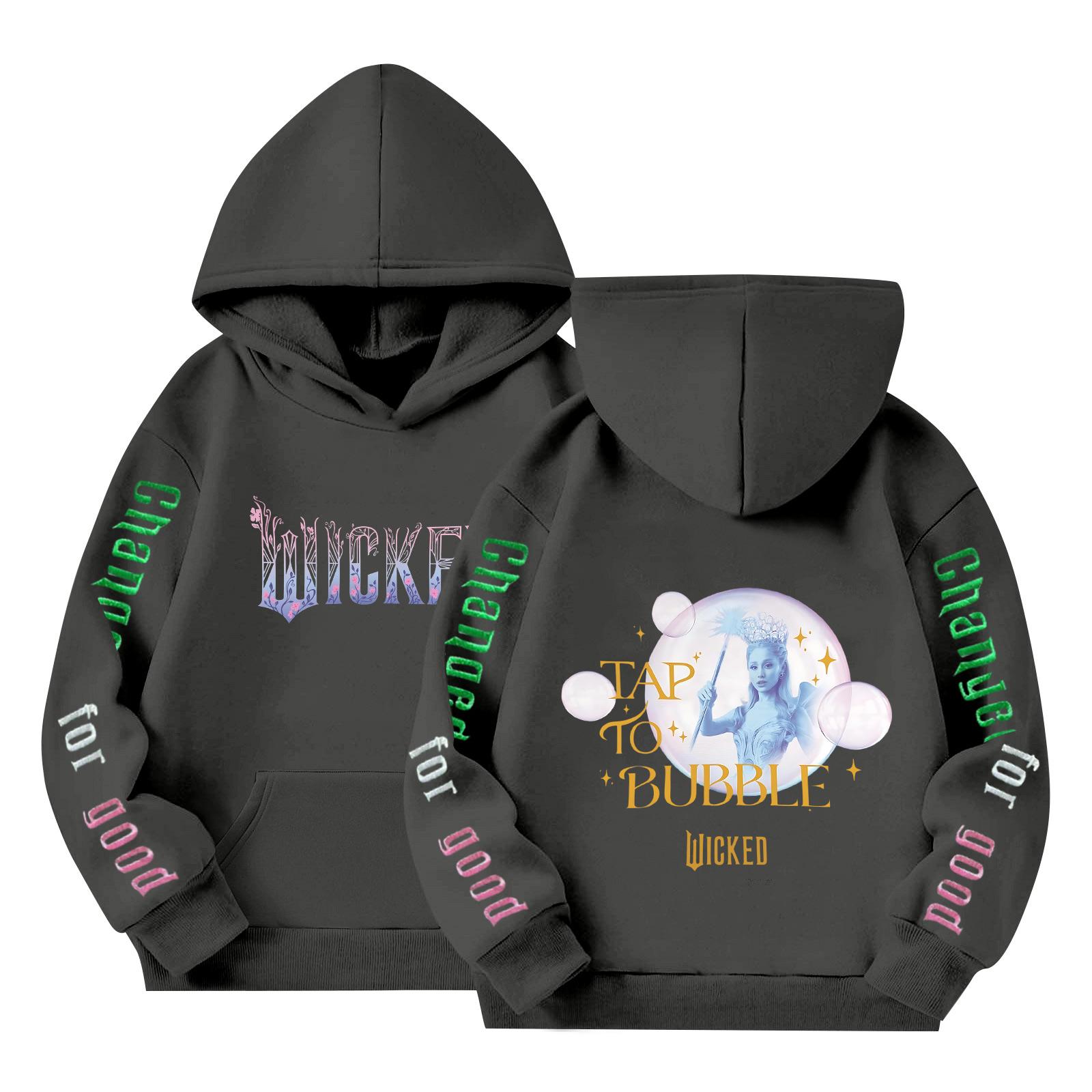 

Дитячий пуловер вільного крою з довгим рукавом, з капюшоном на шнурку та принтом літер 110