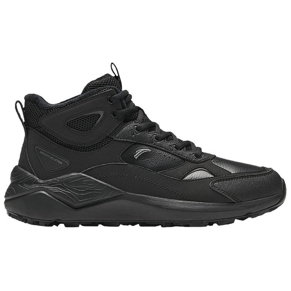 Anta Comfortable Plush Non-Slip Warm High-Top Casual Shoes Women sneaker Black 922448910-1