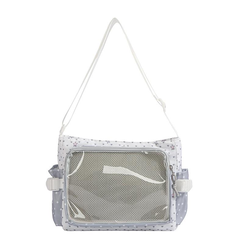New Japanese Versatile Transparent Pain Bag Single Shoulder Class Book Two-dimensional Bag Women's Large-capacity Leisure Pain Bag