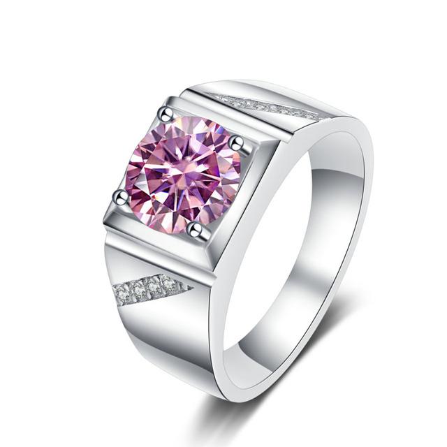 Reines Silber 925 Schmuck für Männer Luxus 1 Karat D Farbe Moissanite Ring S925 Einfache Trauringe Platin Beschichtung
