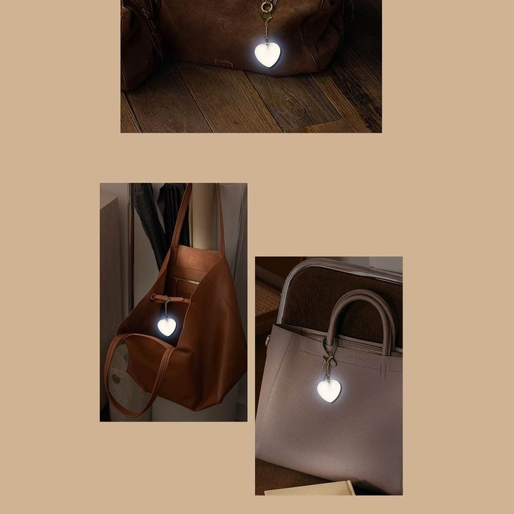 Rechargeable Backpack Flood Light Touch Sensitive Heart Shape Bag Lamp  For Women/Girls