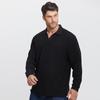 Dibinze Herren Übergröße V-Ausschnitt Langarm Poloshirt