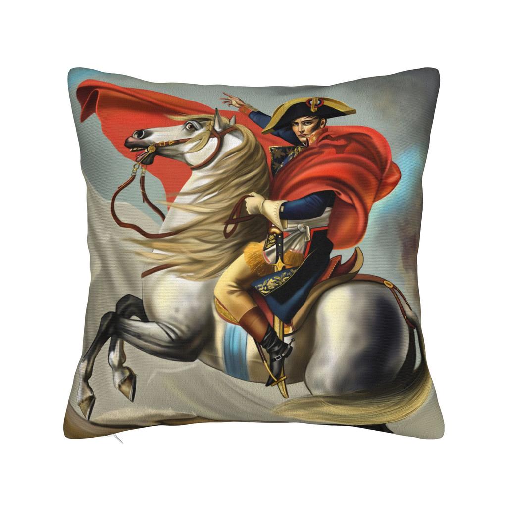 Napoleon Bonaparte Crossing the Alps Pillowcase Printed Polyester Cushion Cover Decor Art Throw Pillow Case Cover Seat Zipper