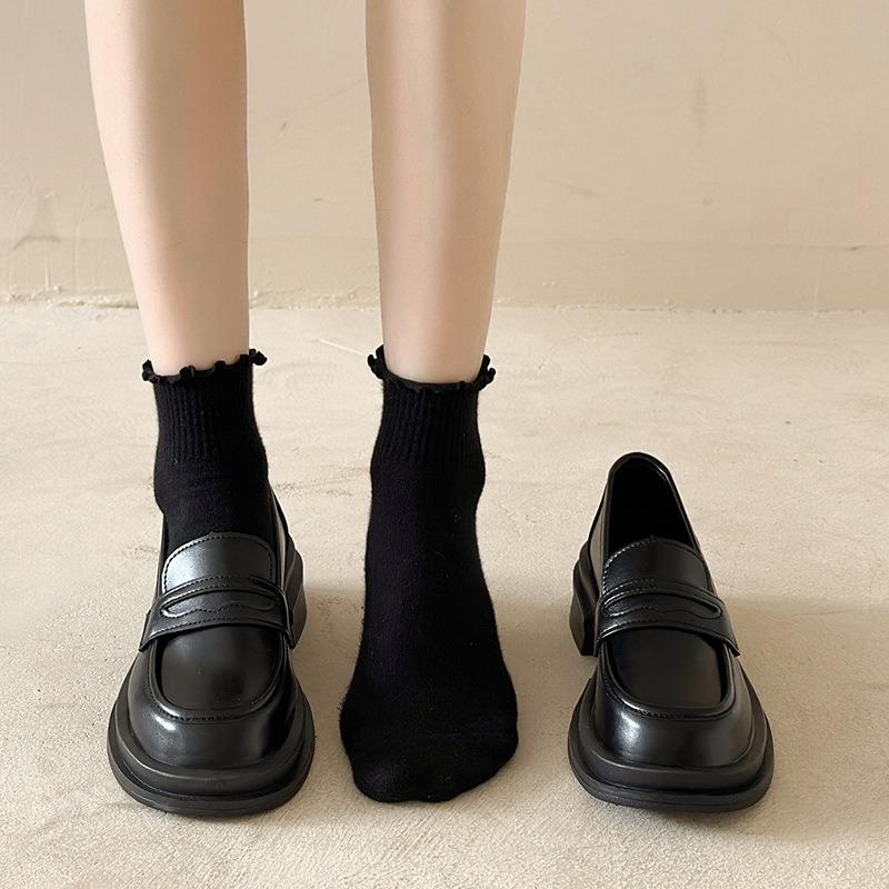 Platform Children's Small Leather Shoes Spring New One-pedal Soft-soled Mary Jane Single Shoes