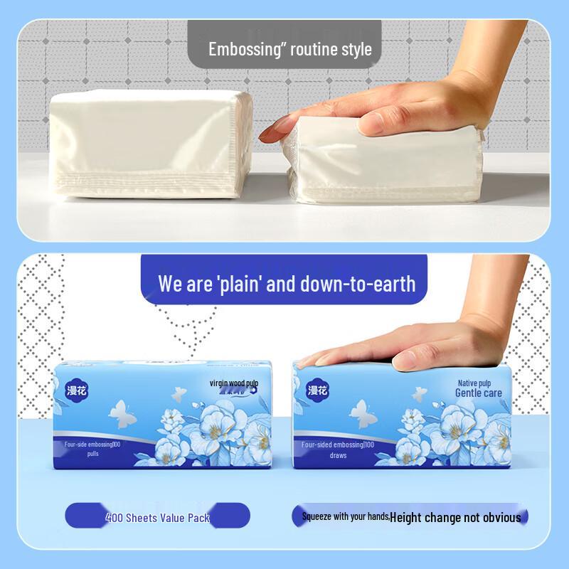 Manhua Blue Camellia Facial Tissues