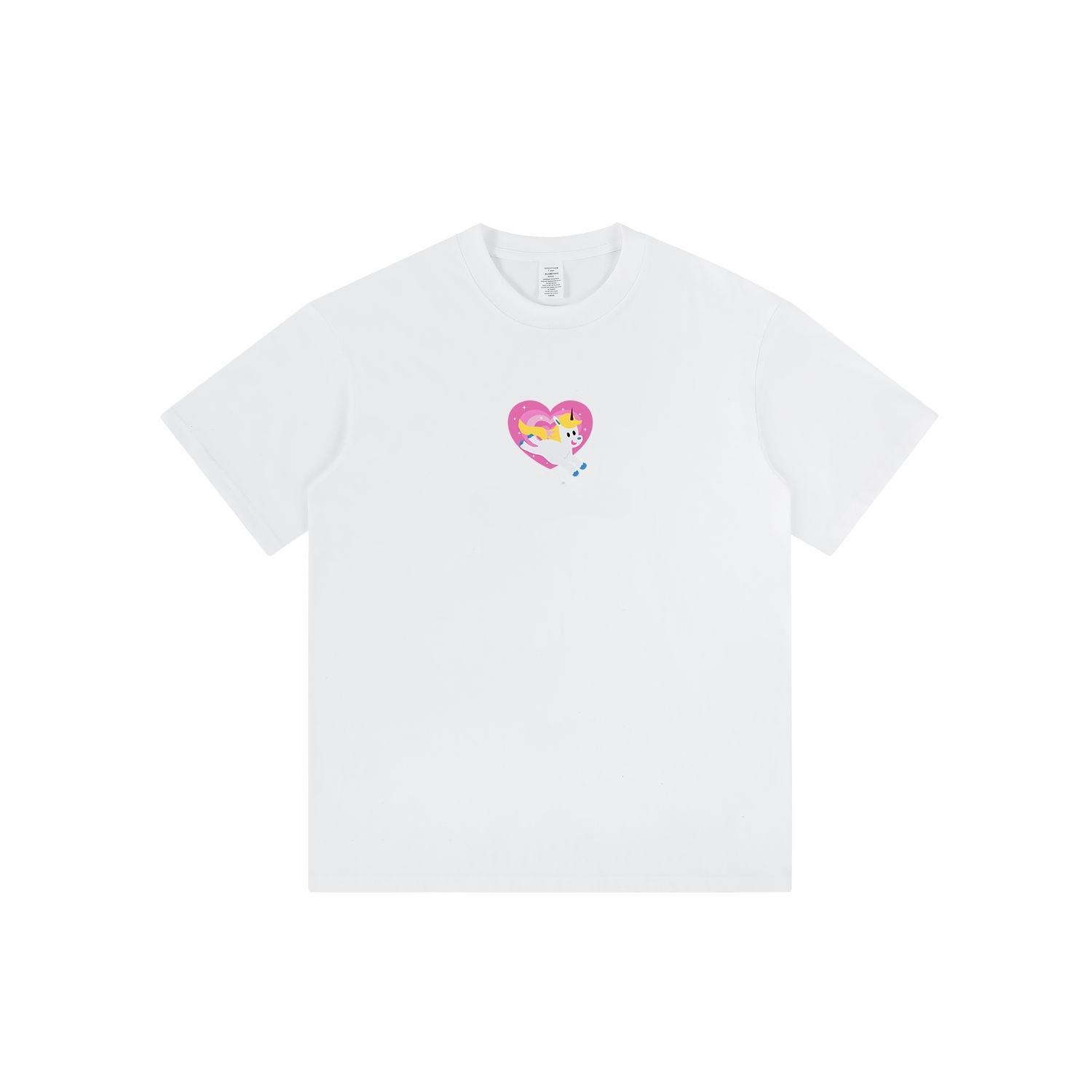 

Осень 2025 Чистая Свободная Футболка с Круглым Вырезом Универсальная Женская Молодежная Популярная Яркая Повседневная с Короткими Рукавами Кавайный Стиль 4XL