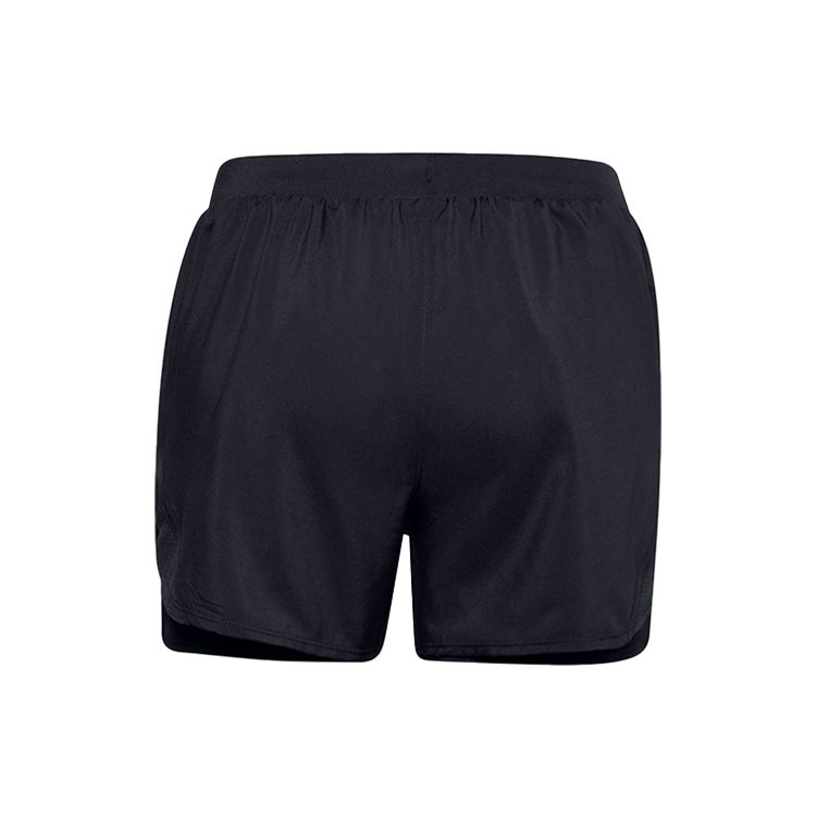 Under Armour Solid Color Logo 2 In 1 Sports Casual Shorts Women Shorts Black 1356200-001