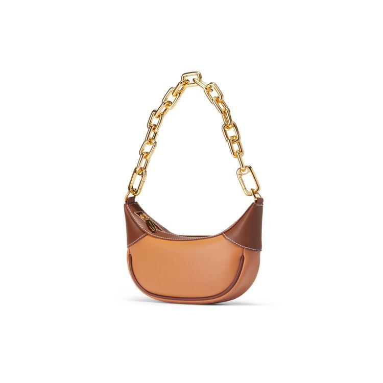 Charles & Keith Small CK Shiny Chunky Chain Versatile PU Handbag Women handbags Multi Pumpkin Cream CK2-20270927