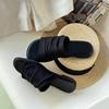 2025 New Summer Leisure Flat-bottomed Soft-bottomed Vacation Seaside Beach Non-slip Women Wear One-word Linen Cool Slippers