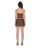 TOOMUCHTAX Faux Leather Cami Top Brown