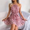 Women's Spring Summer Casual Ruffled Floral Dress Beach Dress
