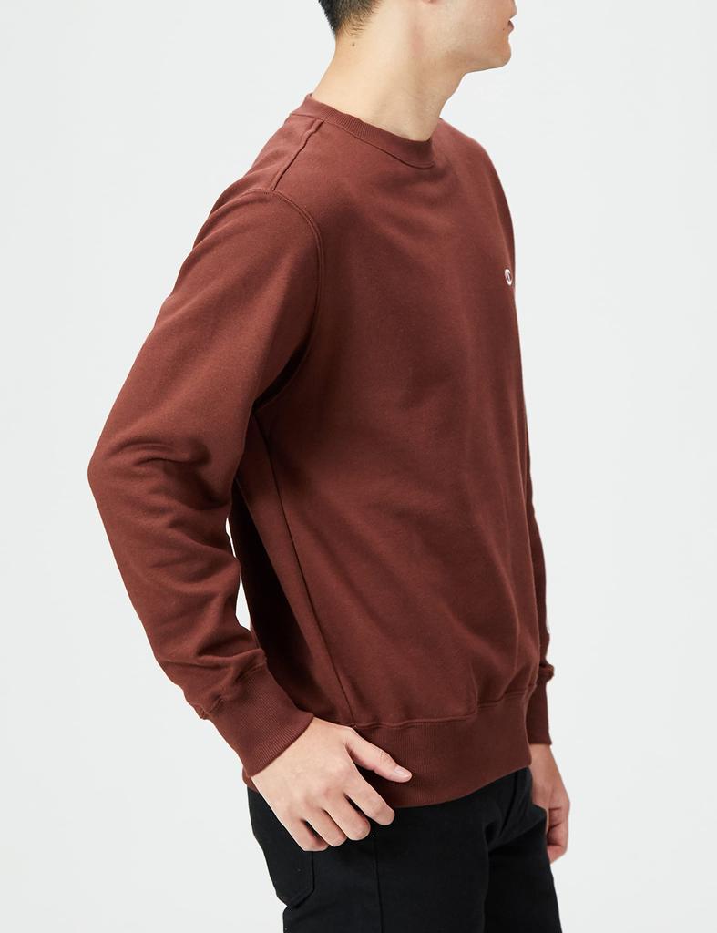 Long Round One Point Crew Neck M [Champion] Sweatshirt, Sleeve, Neck, Logo, Sweatshirt, C3-W001, Men's, Brown,