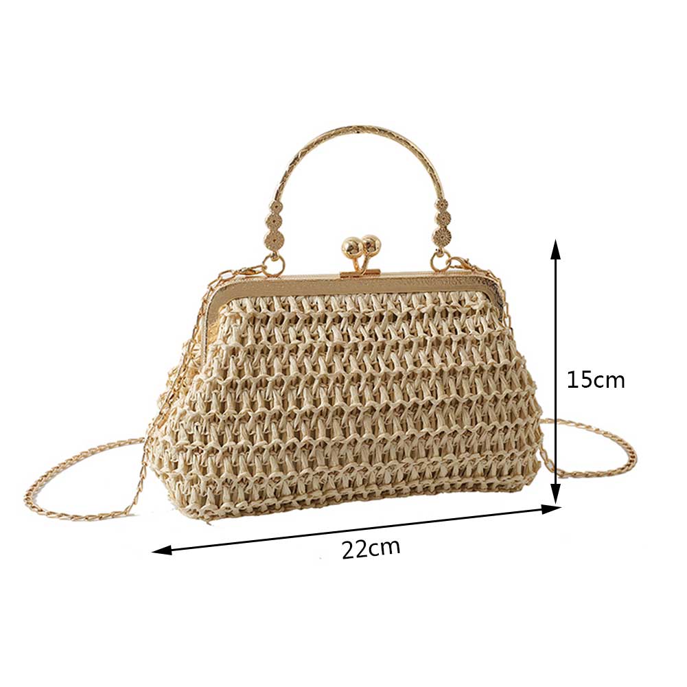 Hand-Woven Chain Satchel Exquisite Women's Bag Wedding Party Elegant Evening Handbags High-end Weaving Clutch Bag Top-Handle Bag