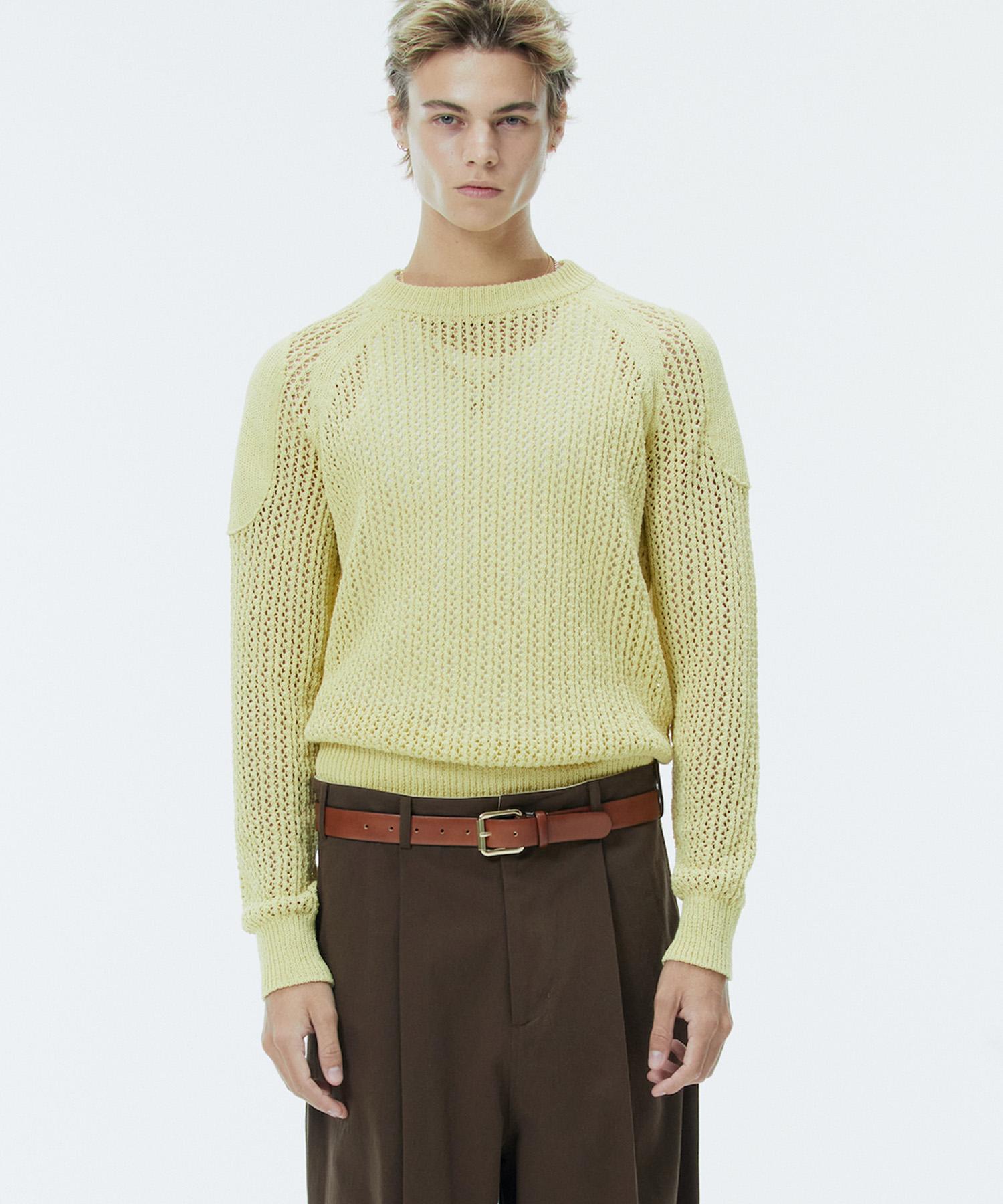 Noang Crochet Round Neck Knit Resort-Mustard Resort-Mustard/S