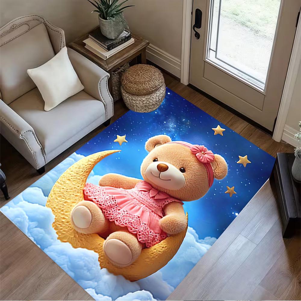 1pc cute bear rug home carpet non slip design for bedroom gift