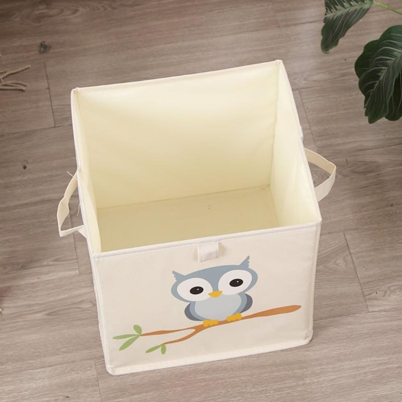 Animal Themed Foldable Toy Storage Box for Kids Cube Organiser Bin with Handles Large Capacity Playroom Organiser