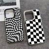 Twisted Checkerboard Hard Phone Case For IPhone 17 16 E 15 14 13 12 11 Pro Max Air 14 Plus Candy Matte Shockproof Back Cover