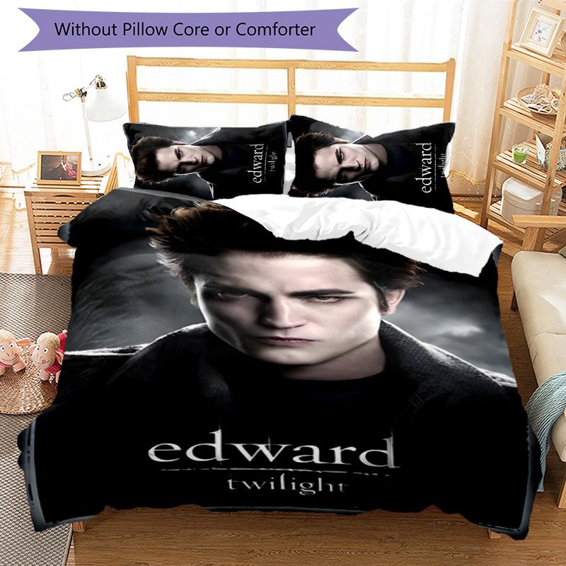 Juego de Ropa de Cama Edward Cullen de 3 Piezas Funda Nórdica con Cierre Incluye 1 Funda Nórdica y 2 Fundas de Almohada para Todas las Estaciones Decoración de Dormitorio Hogar Dormitorio Universitario