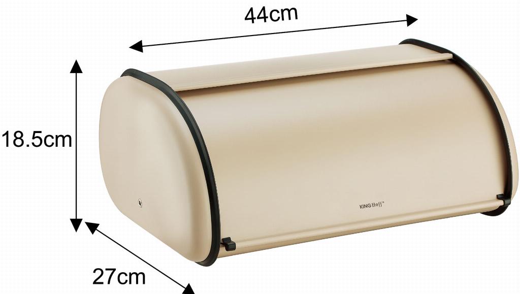 Chlebak stalowy duży 44cm matowy beżowy KINGHOFF KH-1866