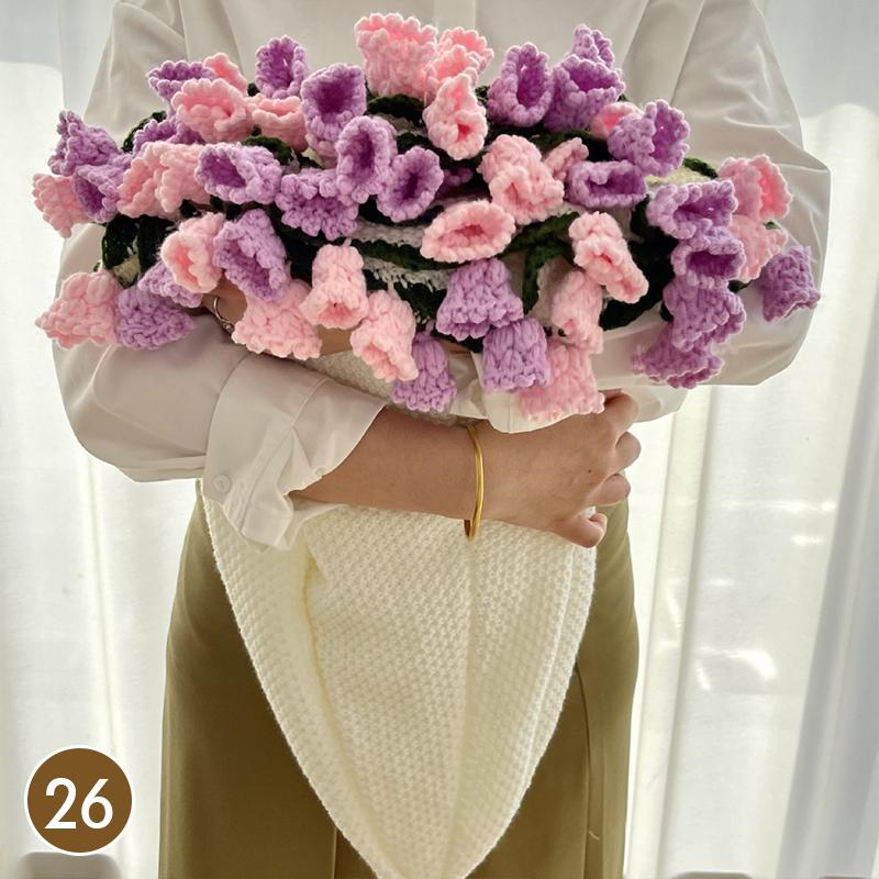 80Cm Finished Crocheted Rose Bouquet Blanket Handmade Knitted Flower Bouquet Blankets Home Decor Bed Sofa Throw Blanket Gift