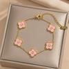 Bracelet trèfle porte-bonheur tendance, léger et luxueux, cinq fleurs, bracelet porte-bonheur, bracelet pour femme de haute qualité