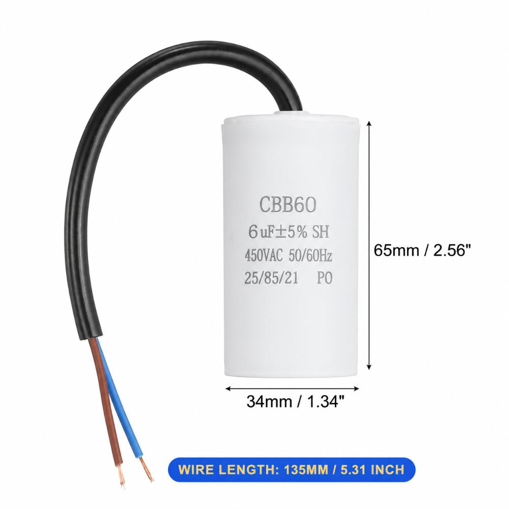 450V CBB60 Capacitor 50/60Hz Water Pump Capacitor Durable Start Capacitor