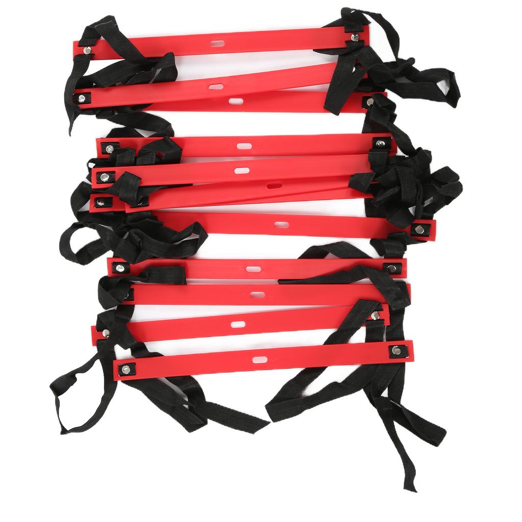 Feste Agility Leiter Fußball Speed Rope Leiter für Fußball Übung Sporttraining 6M 12Sprossen Rot