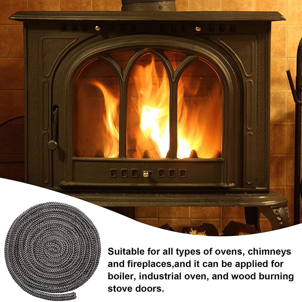 Black Rope Seal 12mm X 2m Elastic Fiberglass Industrial Oven Wood Burning Stove Doors For Boiler Good Sealing Performance
