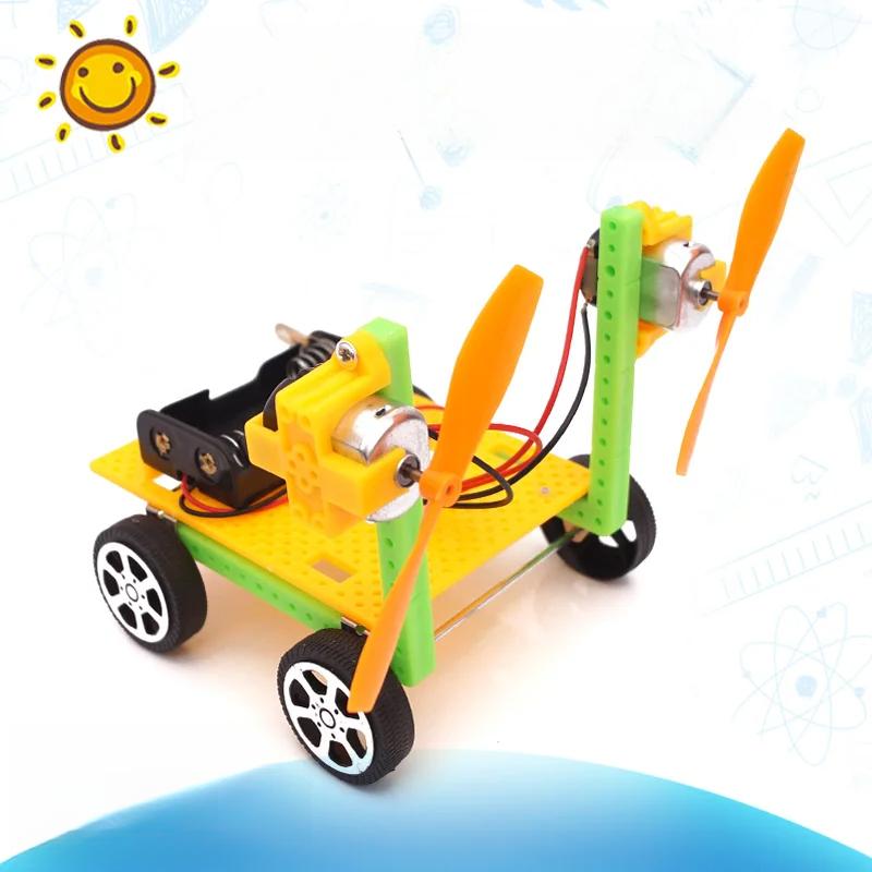 Wind Power Car DIY Electronic Kit Technology Science Toys Baby Child Educational Wind-powered Motor Robot G122